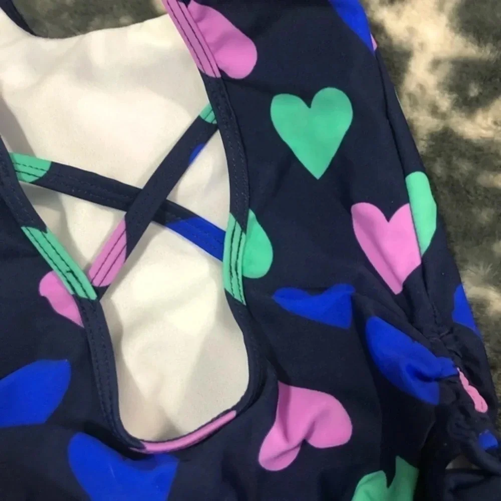 Nwt infant Navy hearts 1pc swimsuit